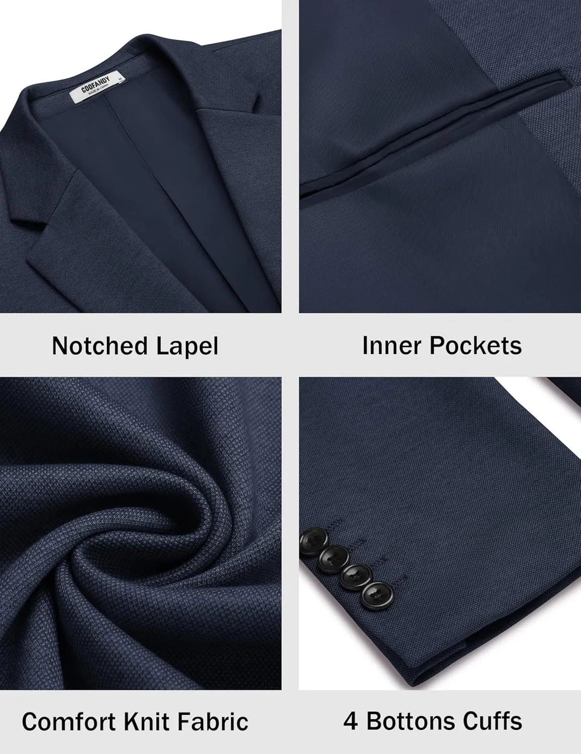 COOFANDY Men's Casual Knit Blazer Two Button Lightweight Sport Coats Suit Jacket