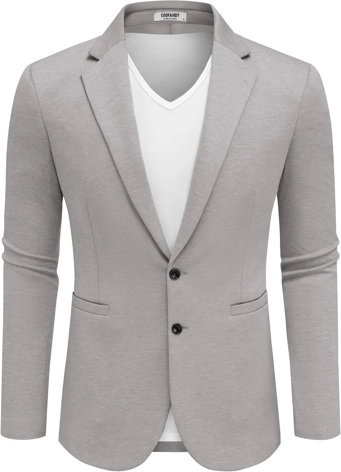 COOFANDY Men's Casual Knit Blazer Two Button Lightweight Sport Coats Suit Jacket
