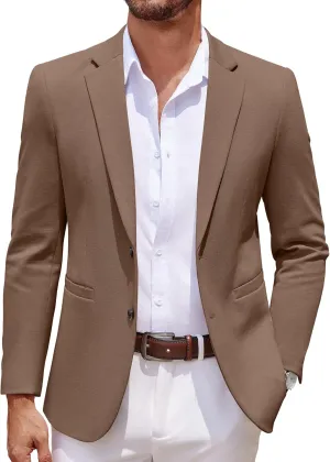 COOFANDY Men's Casual Knit Blazer Two Button Lightweight Sport Coats Suit Jacket