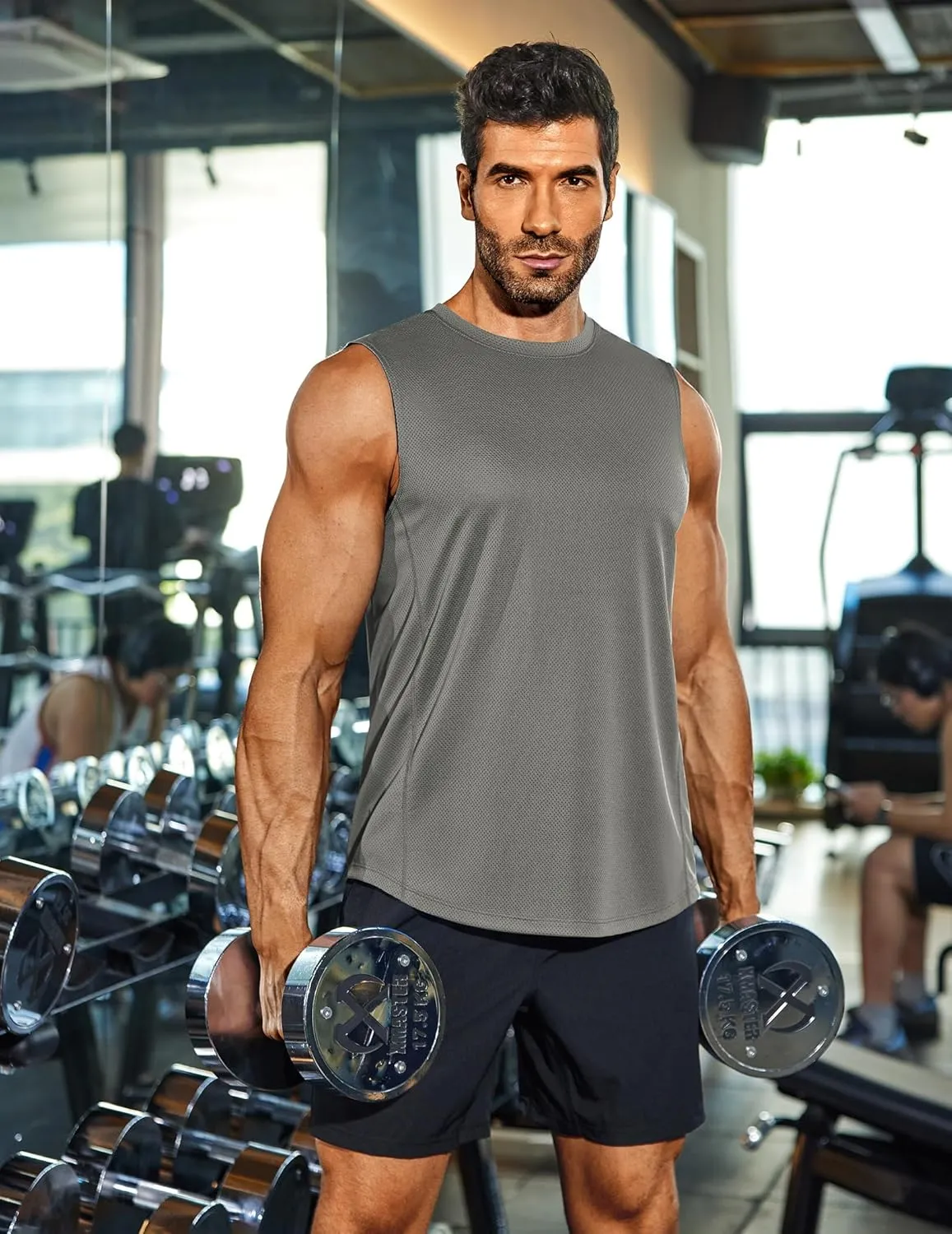 COOFANDY Sleeveless Muscle Shirts for Men Dry Fit Workout Gym Tank Tops Summer Swim Beach Shirt