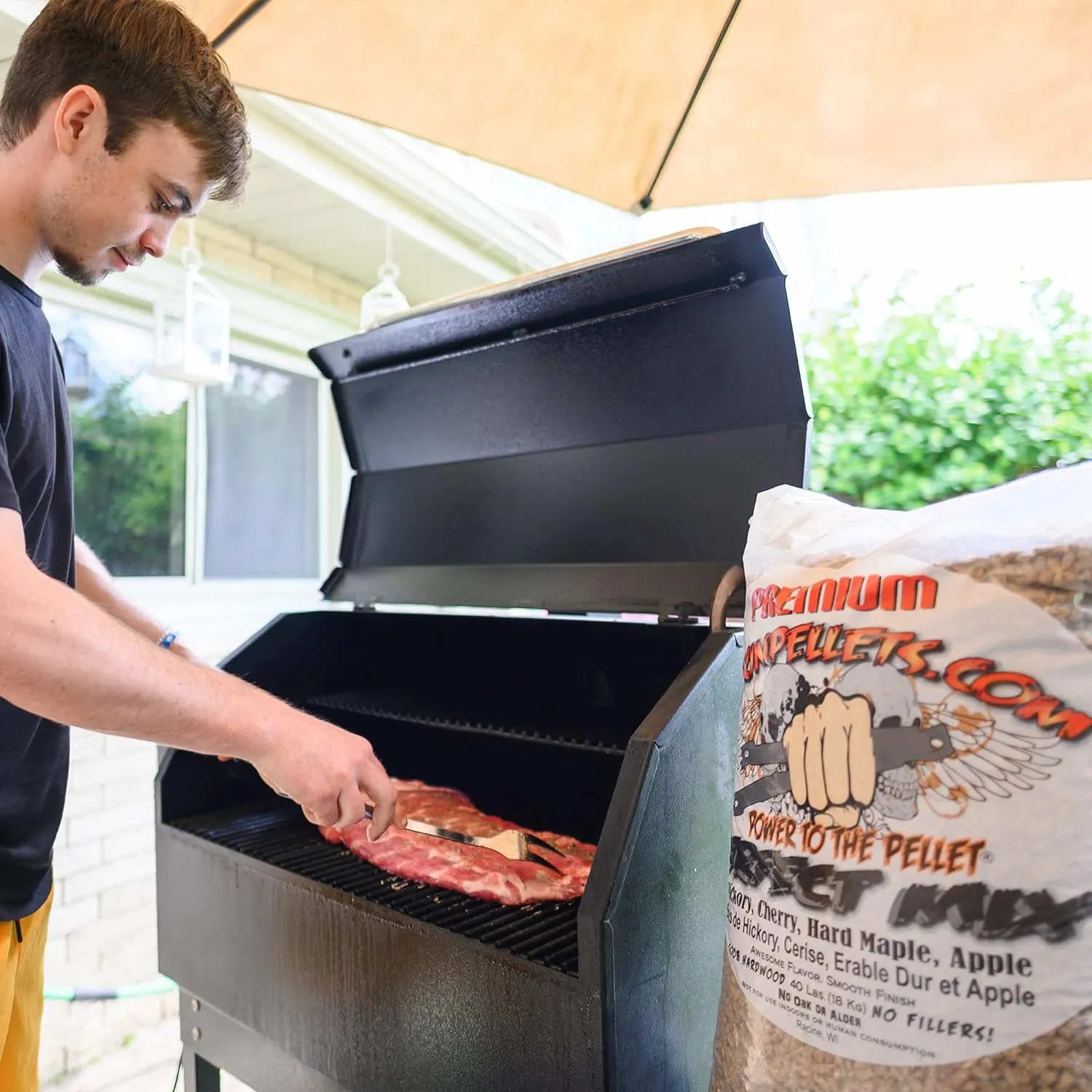 CookinPellets 40PM Perfect Mix All-Natural Hickory, Cherry, Hard Maple, and Apple Grill Smoker Smoking Hardwood Wood Pellets, 40 Lb Bag (3 Pack)