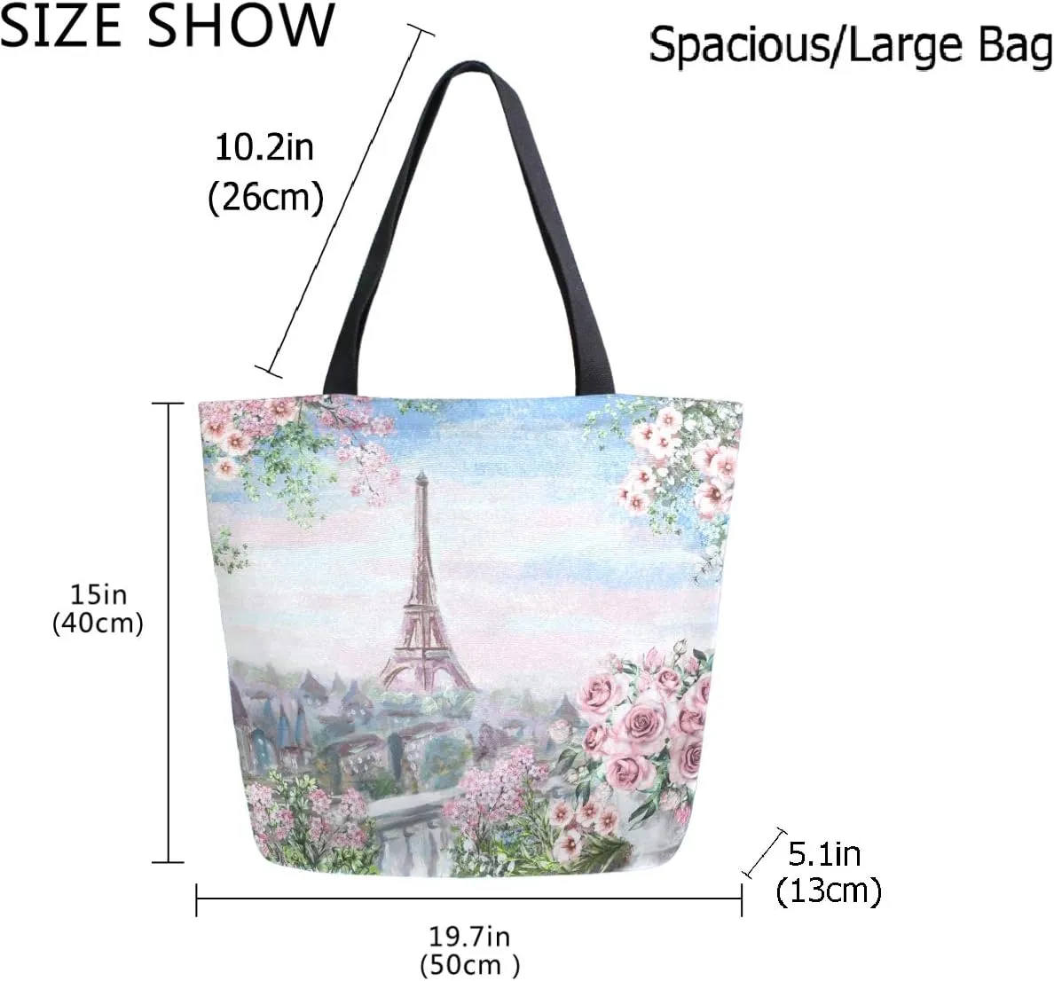 Cool Printed Extra Large Shoulder Tote Bag for Beach Travel Weekender Gym Reusable Grocery Shopping