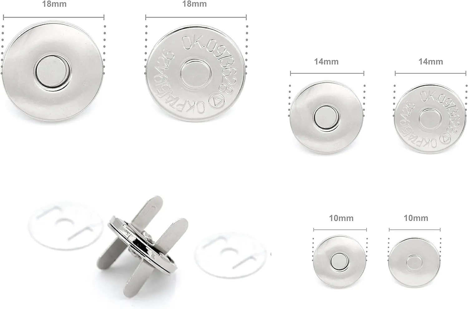 CRAFTMEMORE Thin Magnetic Snap Buttons Quality Strong Clasp for Purse Sewing Handbags Closures 6 Pack MNS (18mm, Brushed Brass)