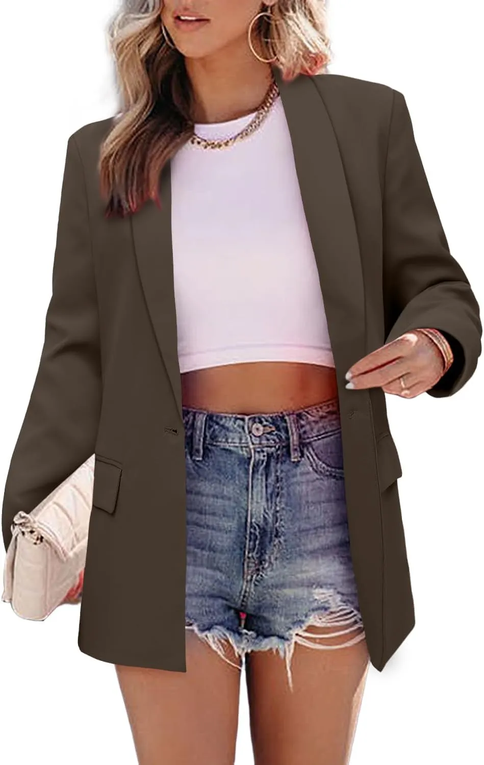 CRAZY GRID Women Business Casual Blazer Jacket Fashion with Lined Work Professional Suit Jacket