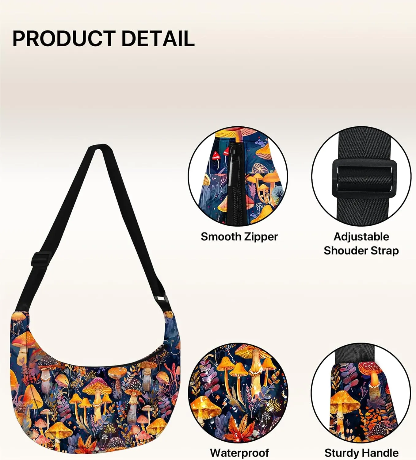 Crescent Bag Crossbody Purse for Women Crossbody Bag Shoulder Bags Travel Outdoor