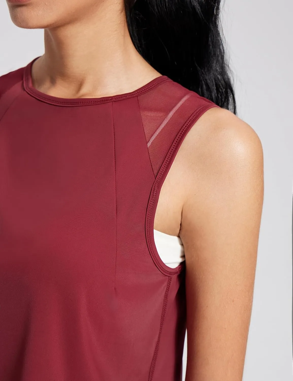 Crop Workout Tops for Women Tank Athletic Running Shirts Mesh Yoga Tops Gym Sleeveless Clothes