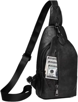 Cross Body Bags for Women Small Sling Purse PU Leather Chest Purse Trendy Anti Theft Fanny Pack for Travel Daypack