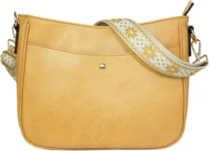 Crossbody Bag for Women Bohemian Vintage Stylish Purse Vegan Leather Shoulder Bag with Adjustable Wide Strap