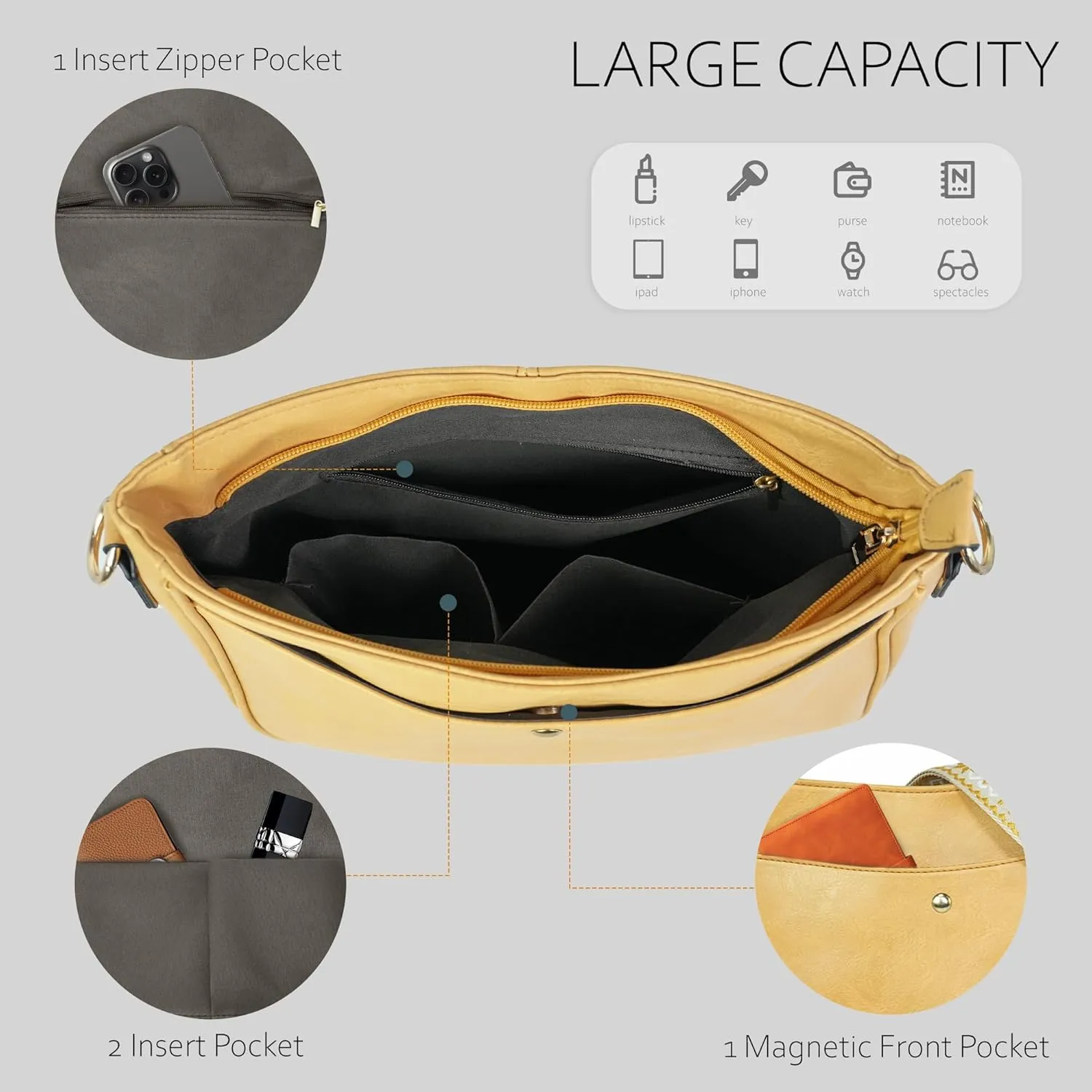 Crossbody Bag for Women Bohemian Vintage Stylish Purse Vegan Leather Shoulder Bag with Adjustable Wide Strap