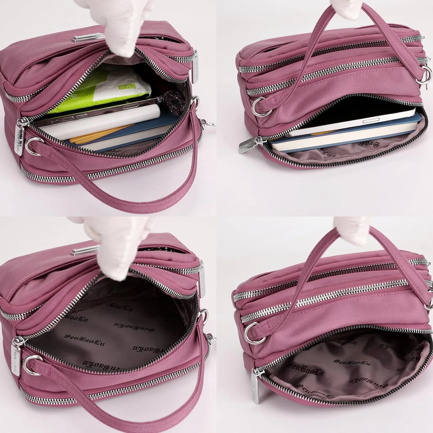 Crossbody Bag for Women,Lightweight Small Crossbody Purse Nylon Women's Shoulder Handbags With Top Handle