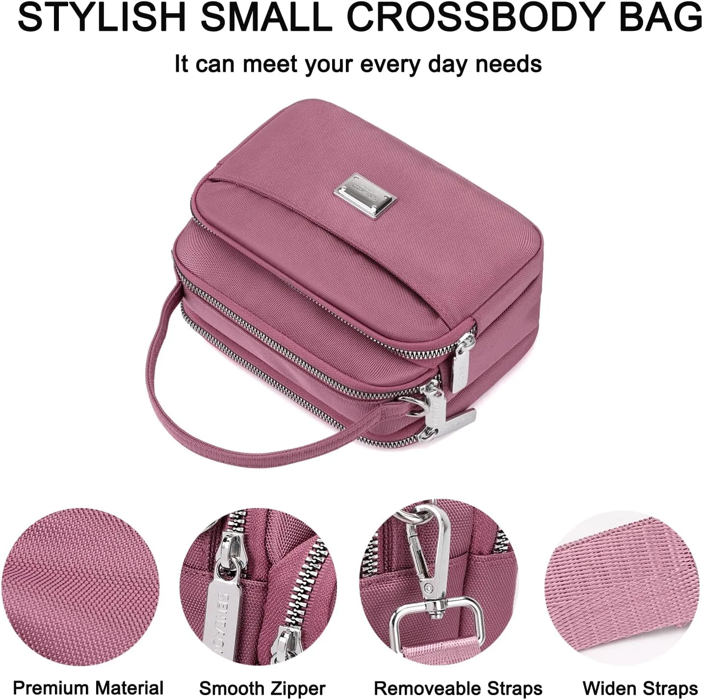 Crossbody Bag for Women,Lightweight Small Crossbody Purse Nylon Women's Shoulder Handbags With Top Handle