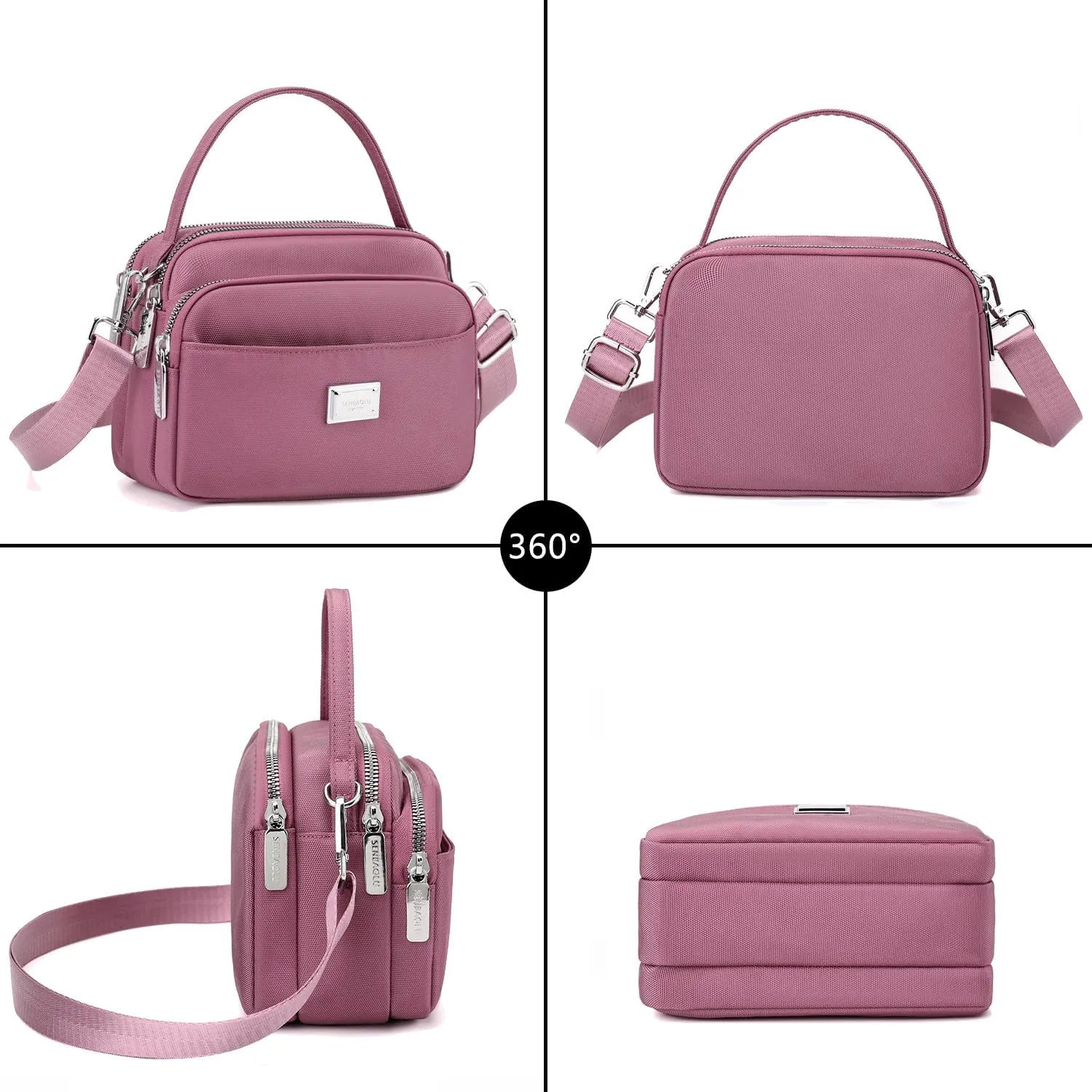 Crossbody Bag for Women,Lightweight Small Crossbody Purse Nylon Women's Shoulder Handbags With Top Handle