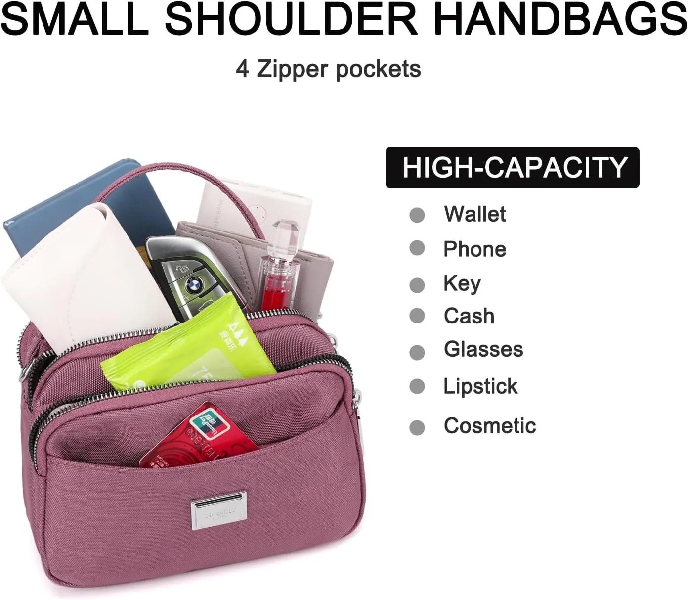 Crossbody Bag for Women,Lightweight Small Crossbody Purse Nylon Women's Shoulder Handbags With Top Handle