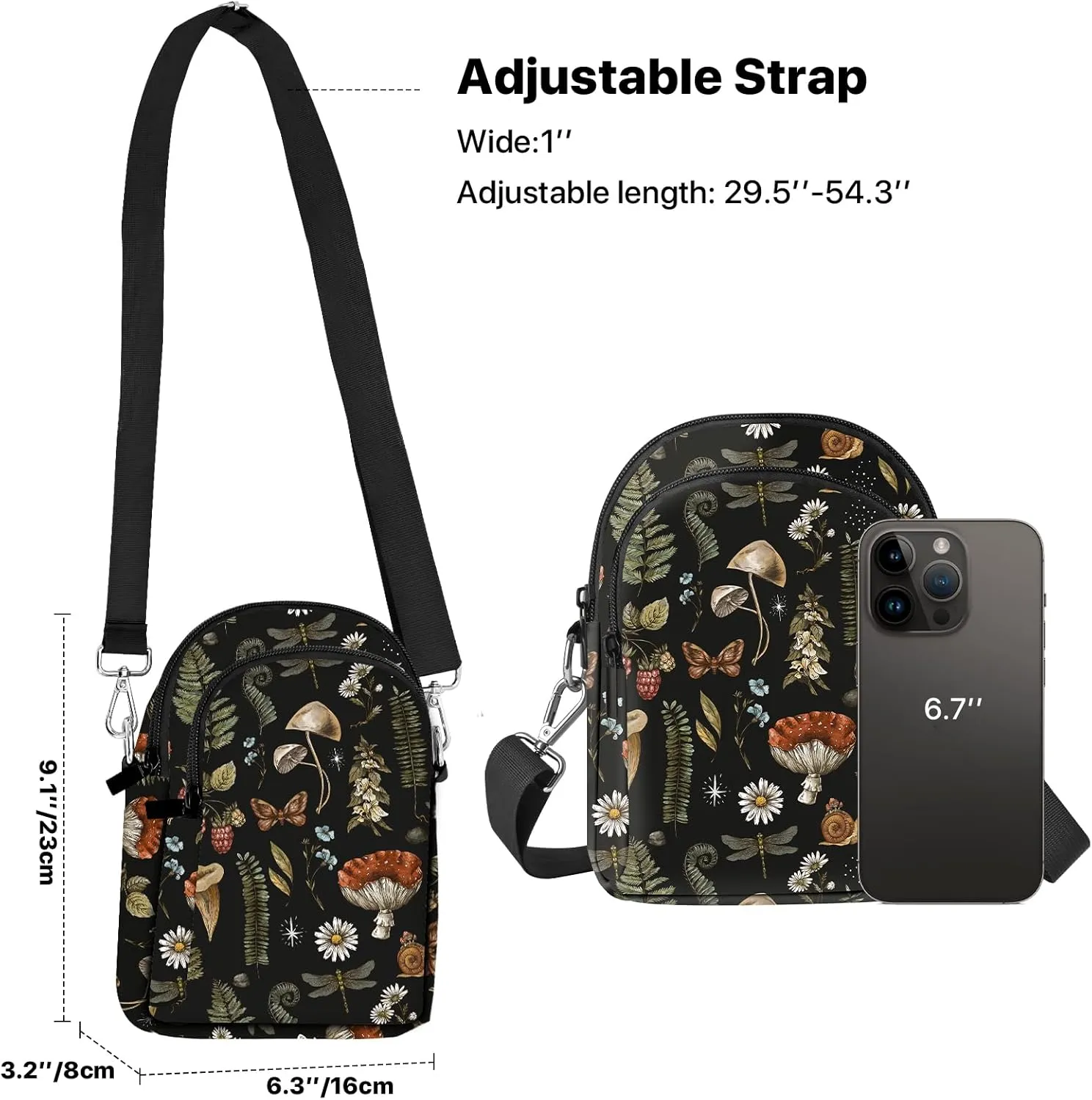Crossbody Bags for Women Cell Phone Crossbody Bag Lightweight Over Shoulder Handbag Purse with Adjustable Strap