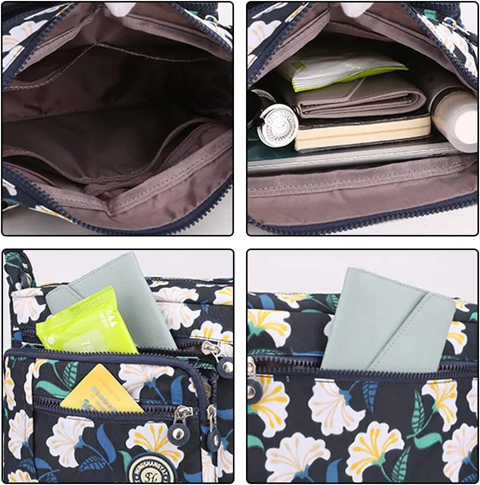 Crossbody for Women Shoulder Purse Waterproof Nylon Travel Handbag