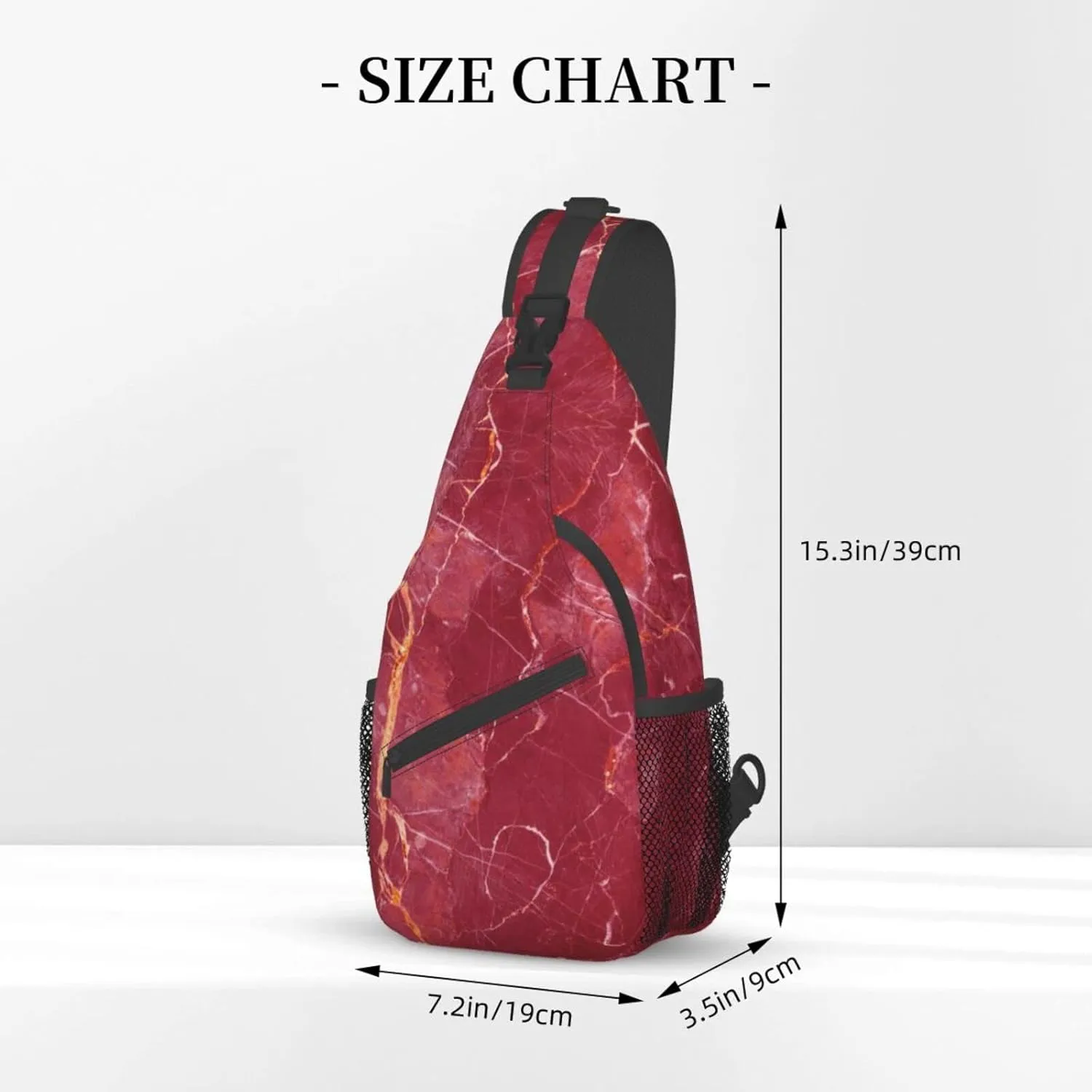 Crossbody Sling Backpack Sling Bag Chest Bag Shoulder Bag Travel Hiking Daypack For Men Women-Abstract Red Marble Texture Abstract Background