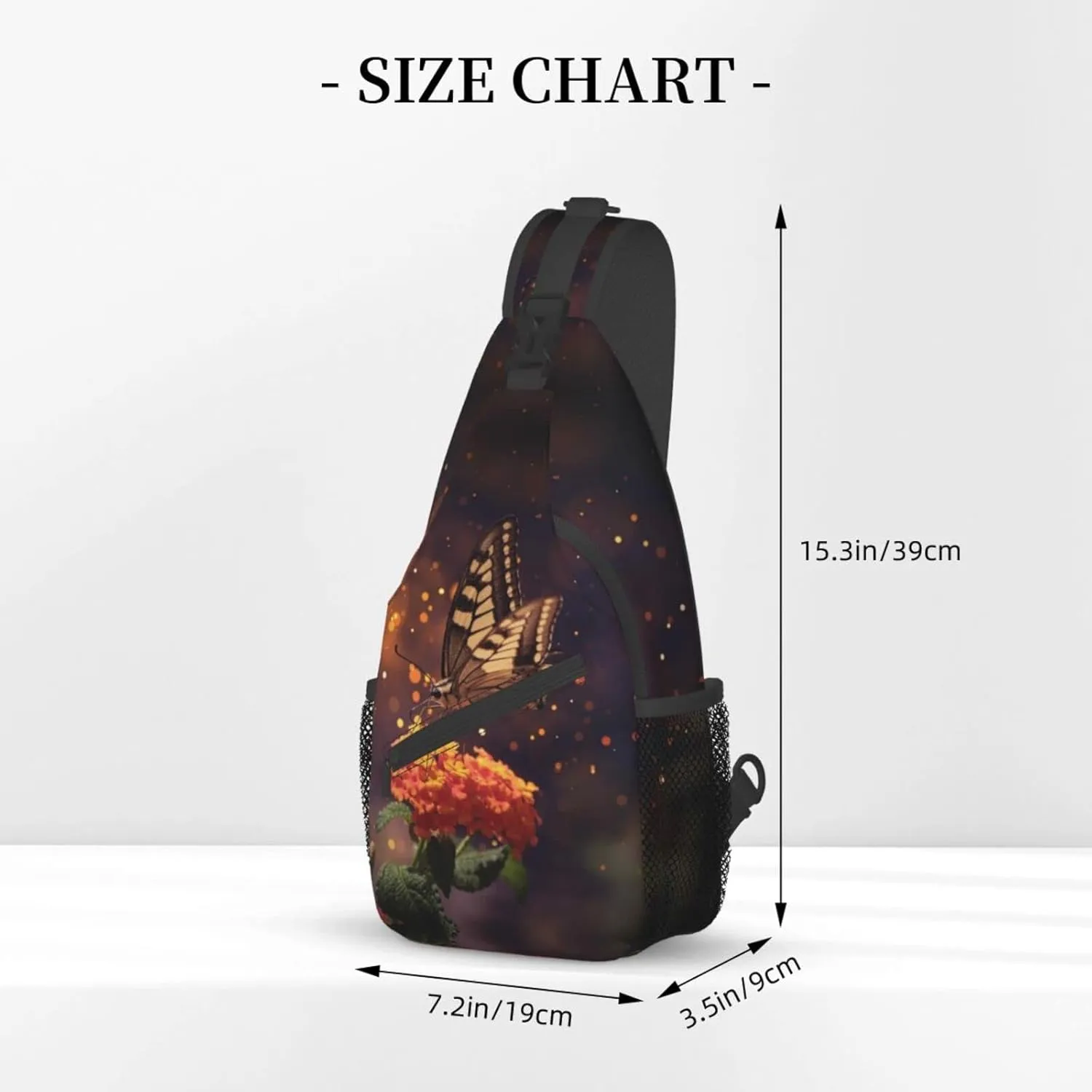 Crossbody Sling Backpack Sling Bag Chest Bag Shoulder Bag Travel Hiking Daypack For Men Women-Butterfly Sitting On A Flower