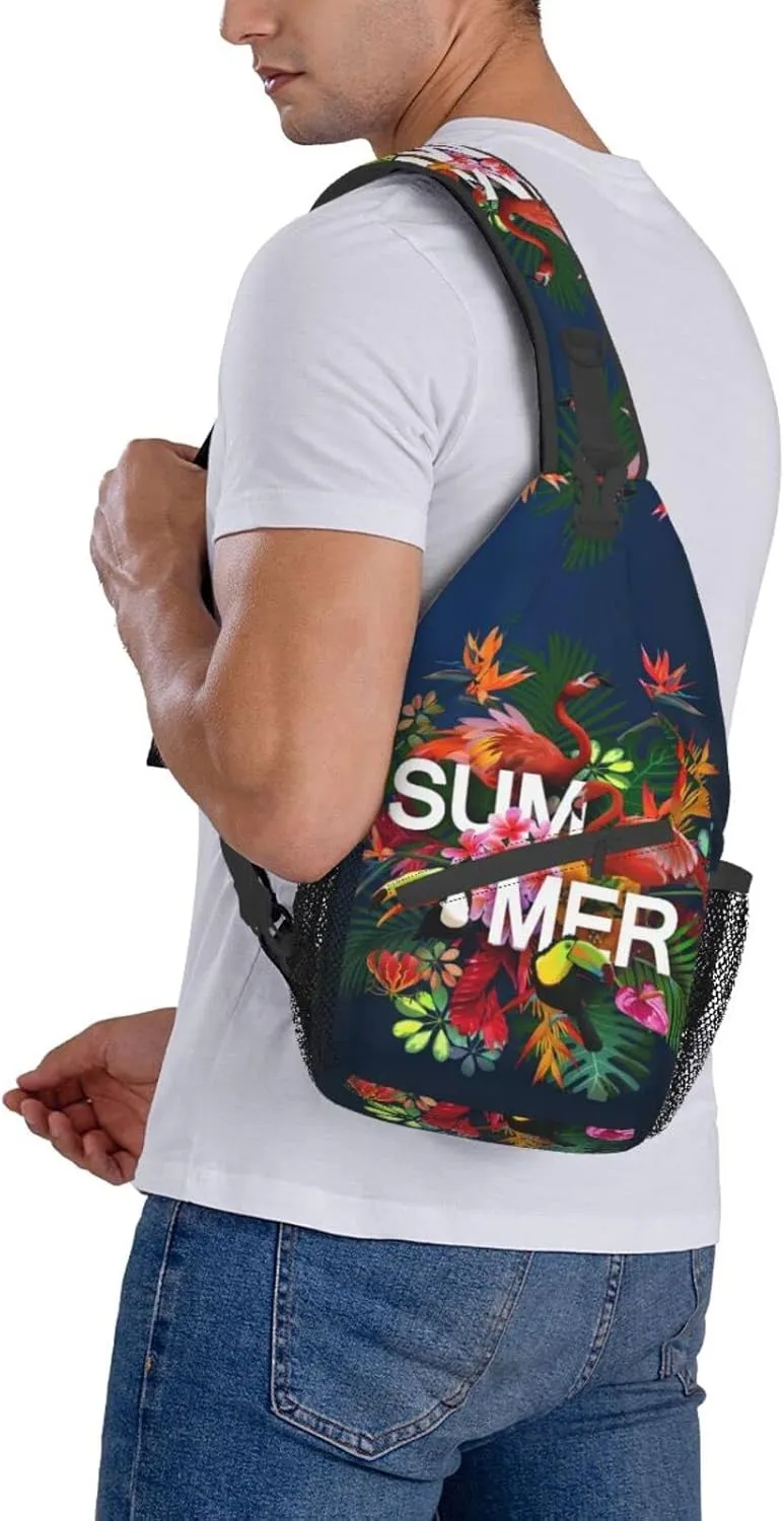 Crossbody Sling Backpack Sling Bag Chest Bag Shoulder Bag Travel Hiking Daypack For Men Women-Summer Vacation Scene