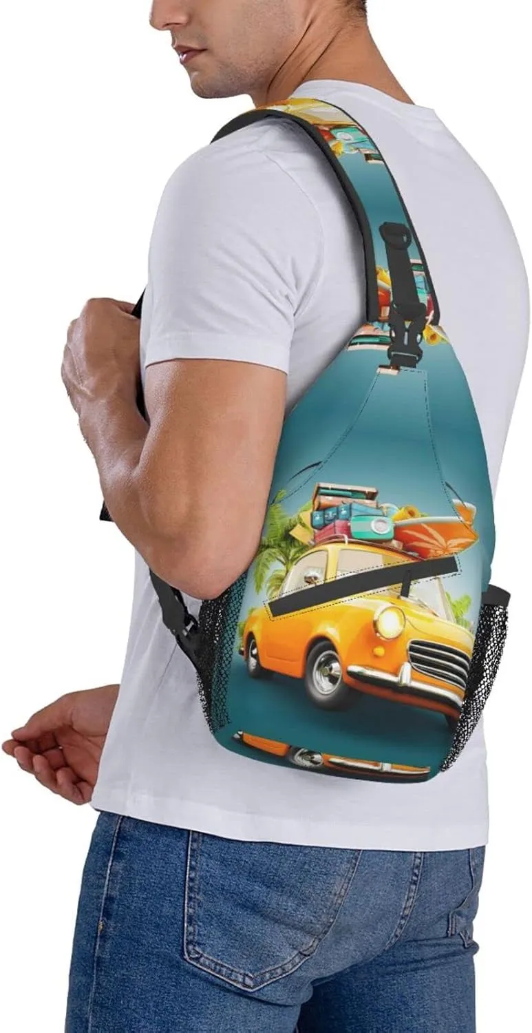 Crossbody Sling Backpack Sling Bag Chest Bag Shoulder Bag Travel Hiking Daypack For Men Women-Summer Vacation Scene