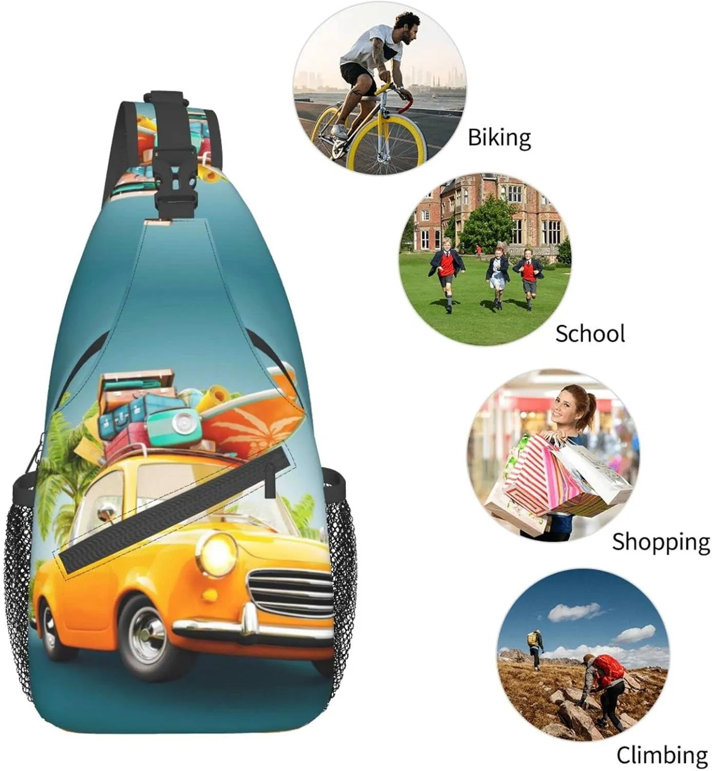 Crossbody Sling Backpack Sling Bag Chest Bag Shoulder Bag Travel Hiking Daypack For Men Women-Summer Vacation Scene