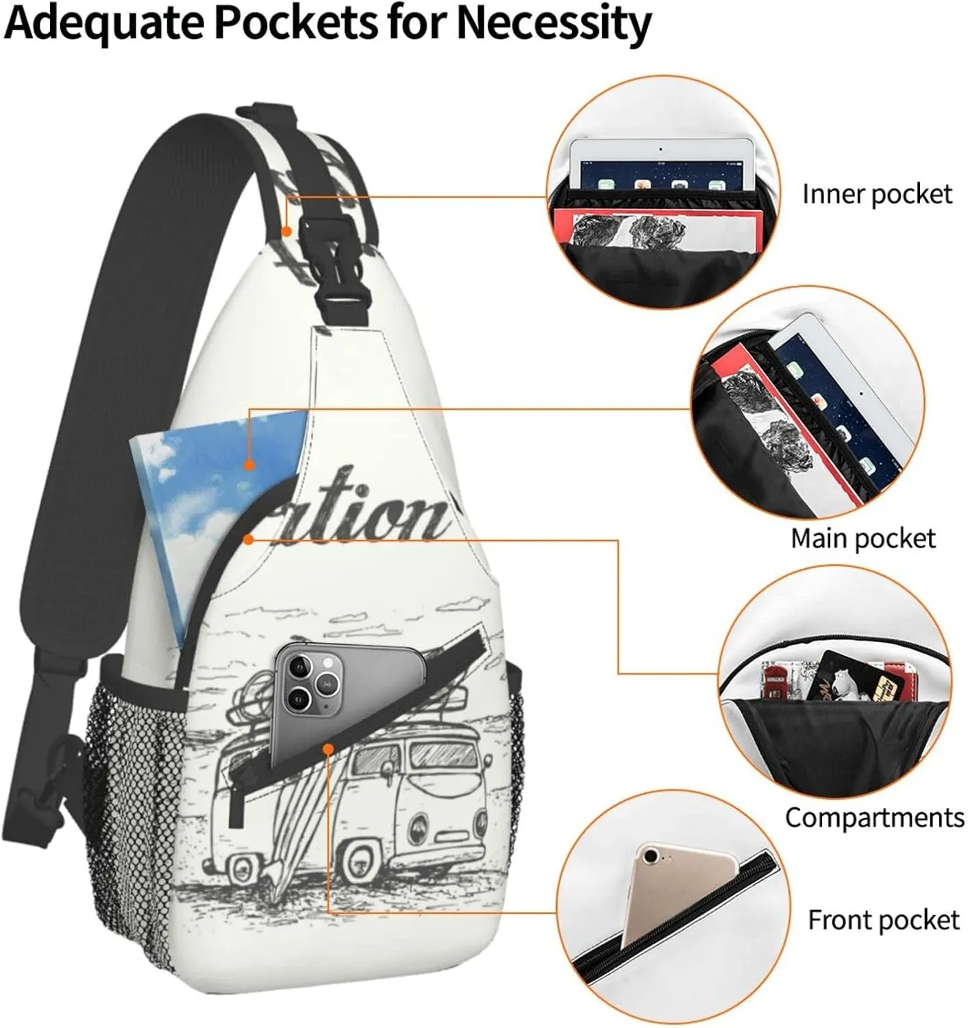 Crossbody Sling Backpack Sling Bag Chest Bag Shoulder Bag Travel Hiking Daypack For Men Women-Summer Vacation Scene