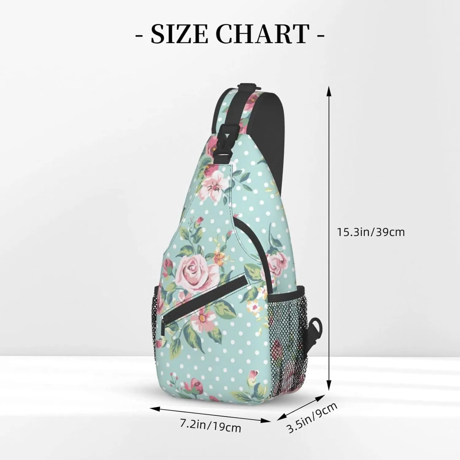 Crossbody Sling Backpack Sling Bag Chest Bag Shoulder Bag Travel Hiking Daypack For Men Women-Vintage Floral