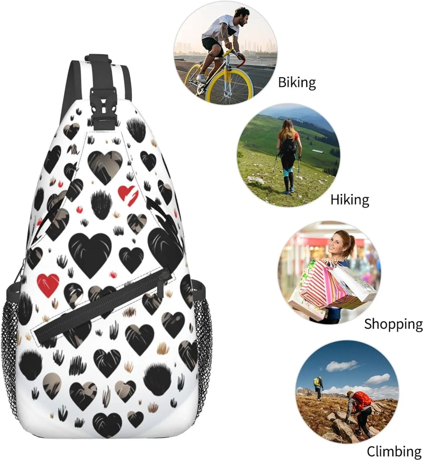 Crossbody Sling Backpack Sling Bag For Men Women Cross Chest Bag Shoulder Bag Carefully Spelled With Love Travel Hiking Daypack