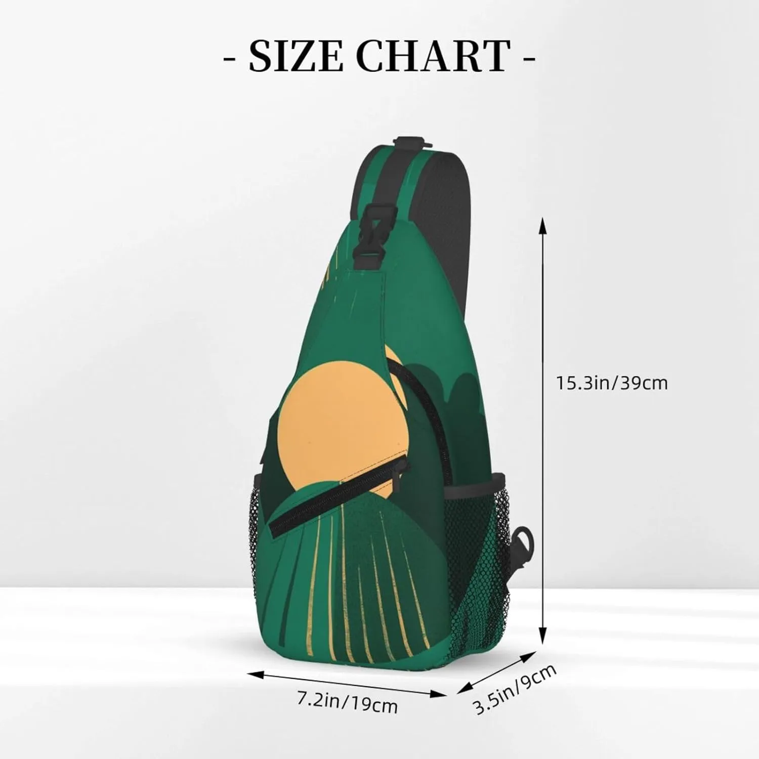 Crossbody Sling Backpack Sling Bag For Men Women Cross Chest Bag Shoulder Bag Green The Sun Travel Hiking Daypack