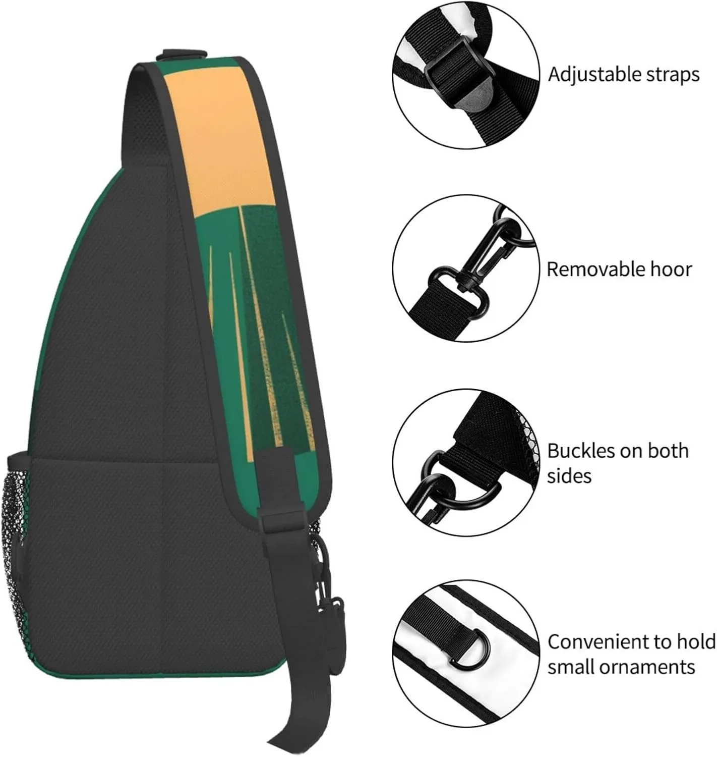 Crossbody Sling Backpack Sling Bag For Men Women Cross Chest Bag Shoulder Bag Green The Sun Travel Hiking Daypack