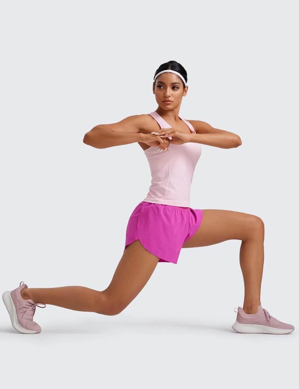 CRZ YOGA Womens Seamless Racerback Tank Scoop Neck Breathable Running Workout Tops Athletic Gym Sleeveless Shirts
