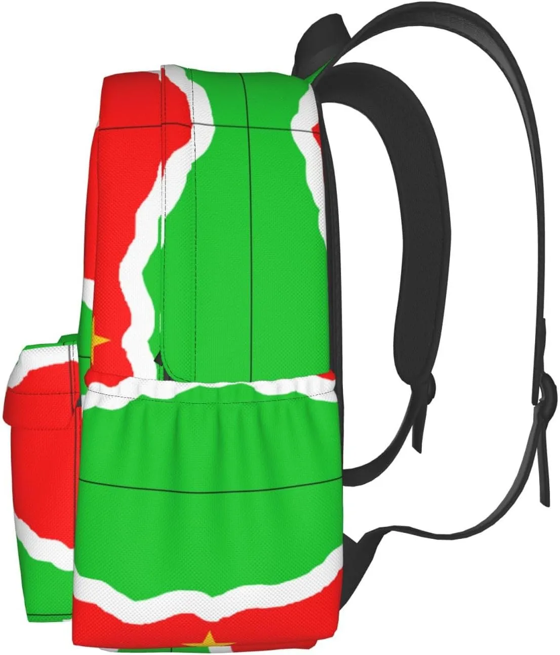 Curving Suriname Surinamese Flag Casual Backpack Large Capacity Travel Backpacks Laptop Daypack Commuter Rucksack Adjustable Strap Sports Bags for Hiking Biking