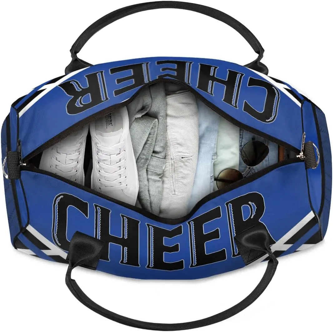 Custom Cheer Bags for Cheerleaders, Personalized Name Sport Gym Duffel Bags, Custom Travel Overnight Weekender Bag Personalized Cheerleading Gifts, Cobalt Blue
