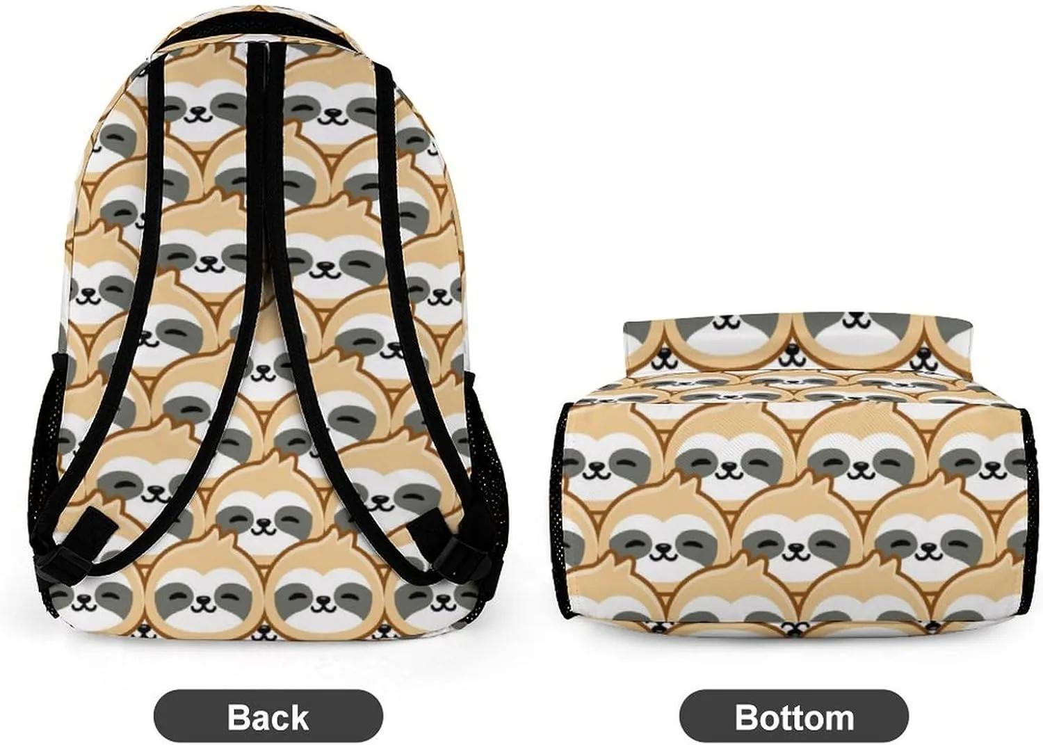 Custom Sloth Backpack for Kids Girls Boys School, 16 Inches Cute Sloths Theme Bookbag, Adjustable, Lightweight, Large Capacity, Colorful Daily Casual Backpacks