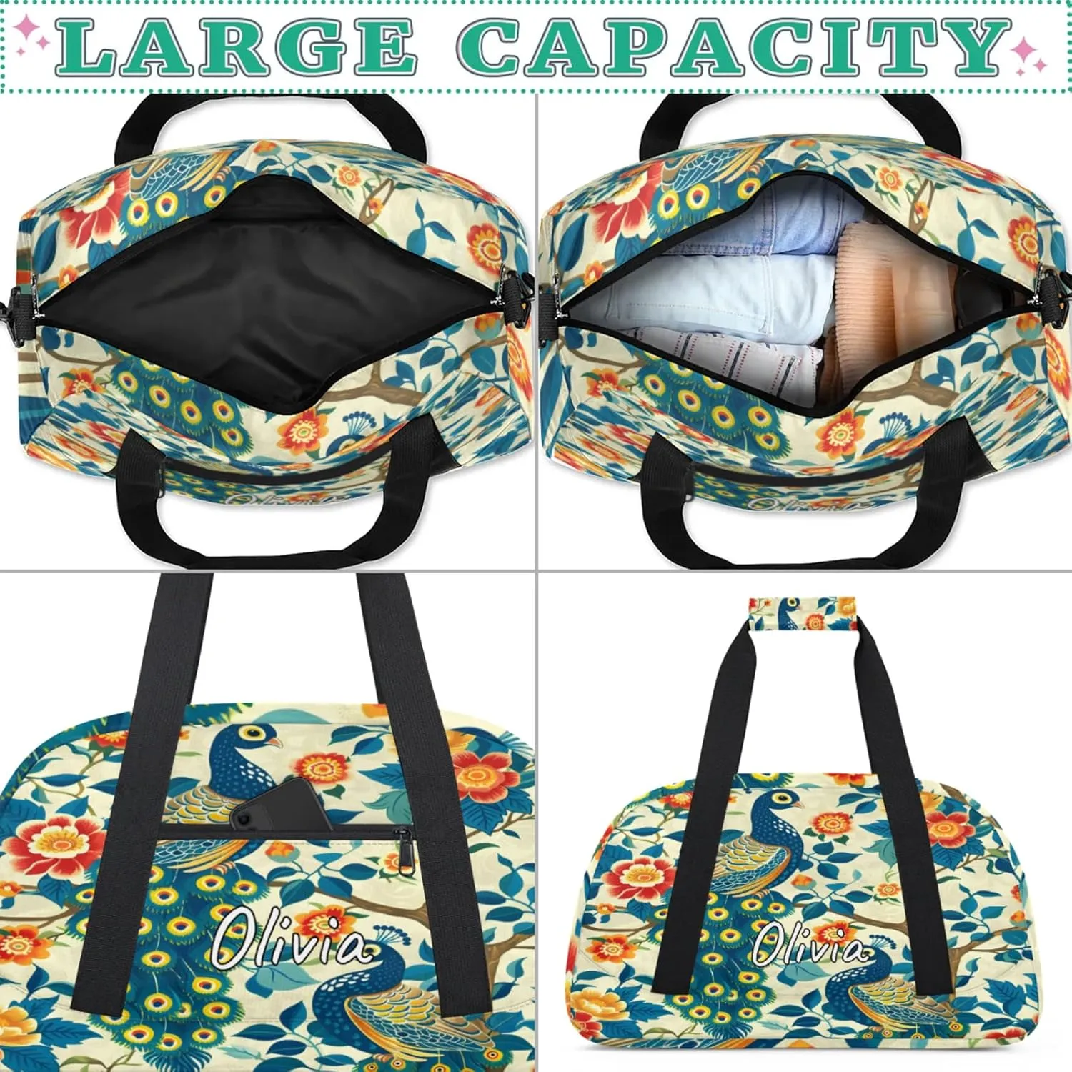 Custom Sports Gym Bag Personalized Name Travel Duffel Bag