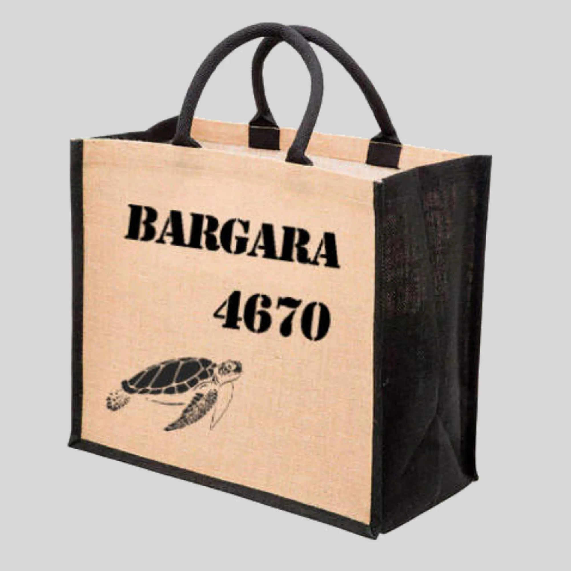 Custom YOUR CITY and POST CODE and Animal , Shopping Bag, Jute Tote Bag
