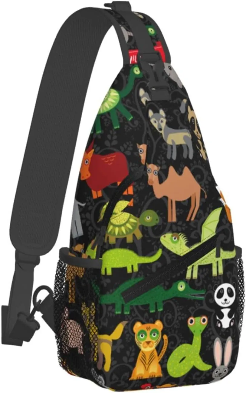 Cute Bow Men's Crossbody Chest Bag Adjustable Sling Shoulder Bags Backpack for Women Travel Sport