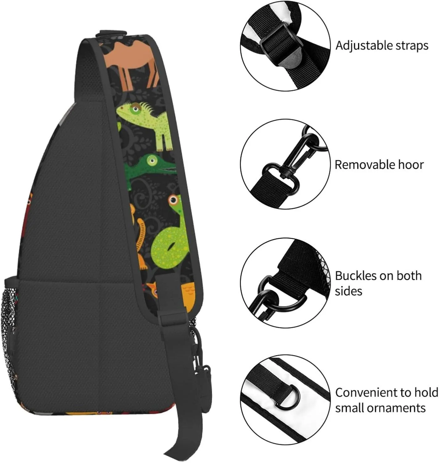 Cute Bow Men's Crossbody Chest Bag Adjustable Sling Shoulder Bags Backpack for Women Travel Sport