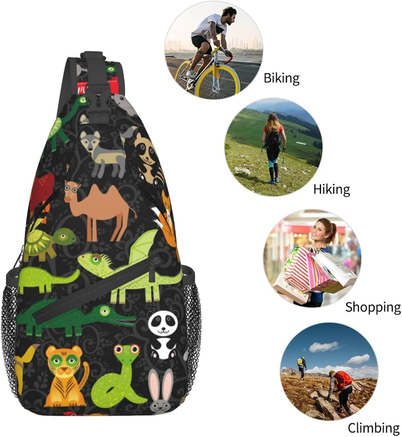 Cute Bow Men's Crossbody Chest Bag Adjustable Sling Shoulder Bags Backpack for Women Travel Sport
