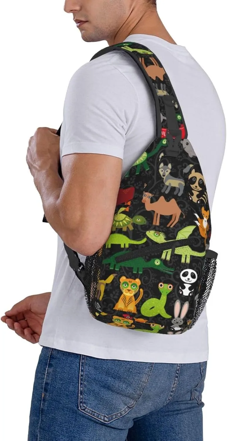Cute Bow Men's Crossbody Chest Bag Adjustable Sling Shoulder Bags Backpack for Women Travel Sport