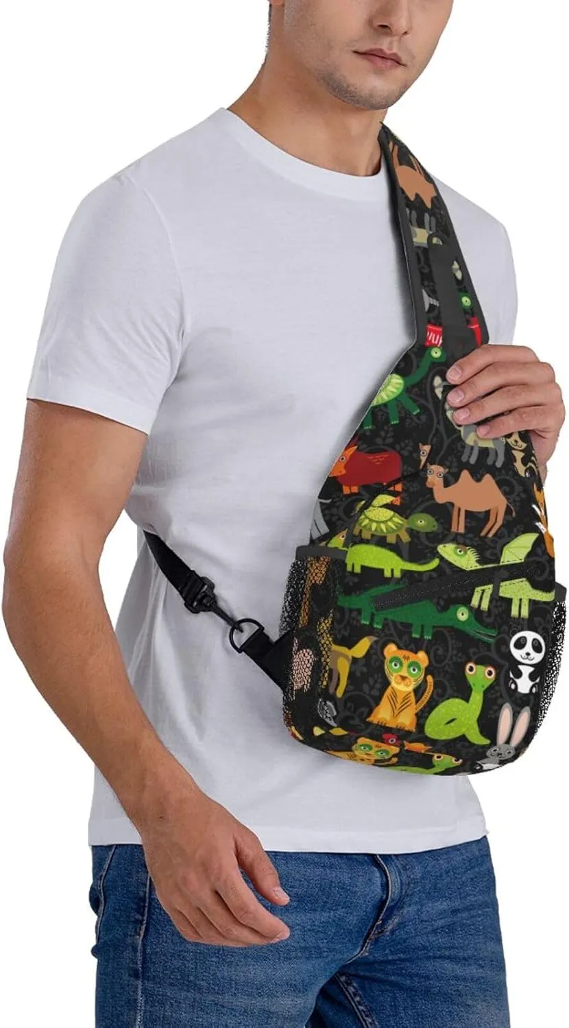 Cute Bow Men's Crossbody Chest Bag Adjustable Sling Shoulder Bags Backpack for Women Travel Sport
