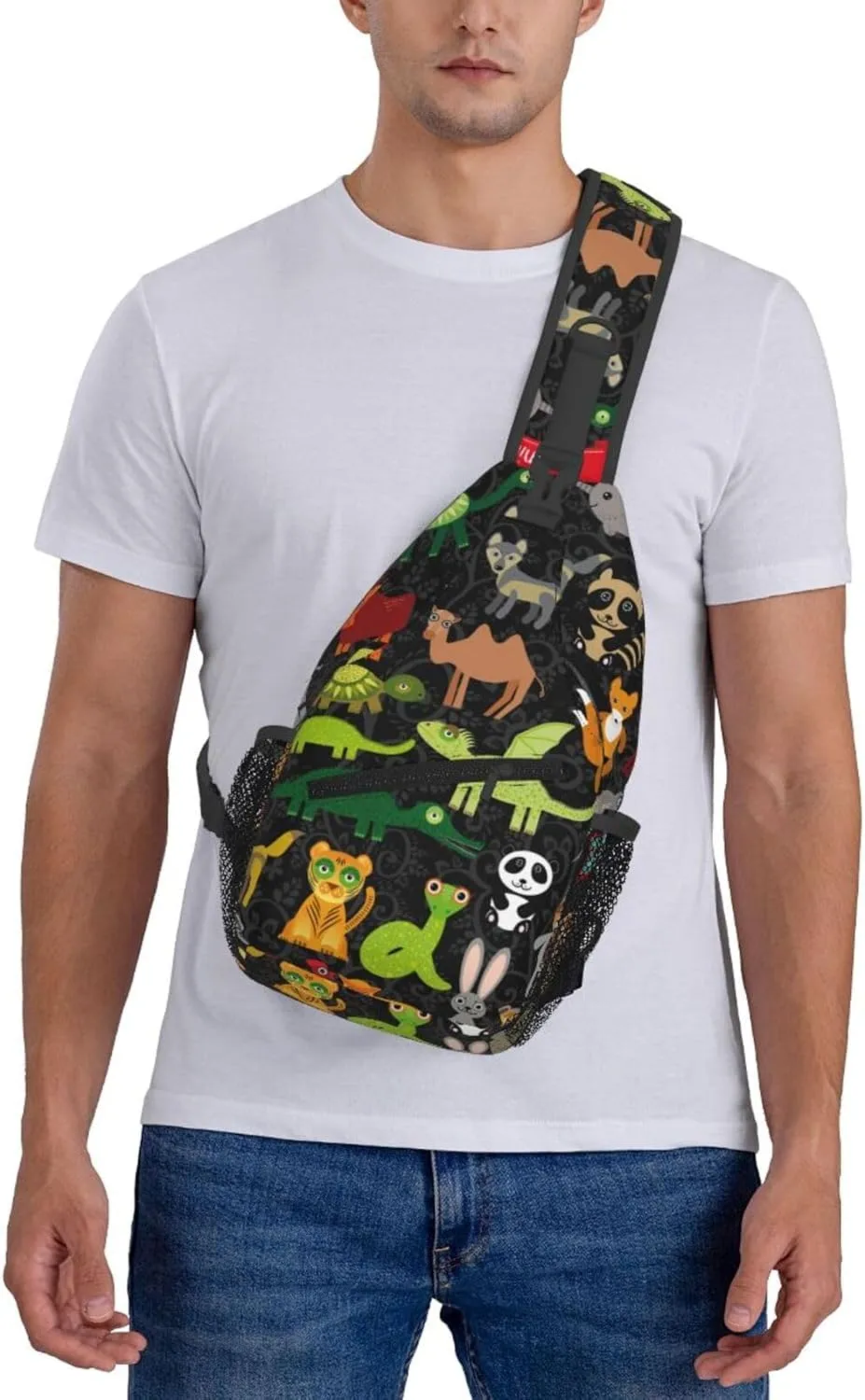 Cute Bow Men's Crossbody Chest Bag Adjustable Sling Shoulder Bags Backpack for Women Travel Sport