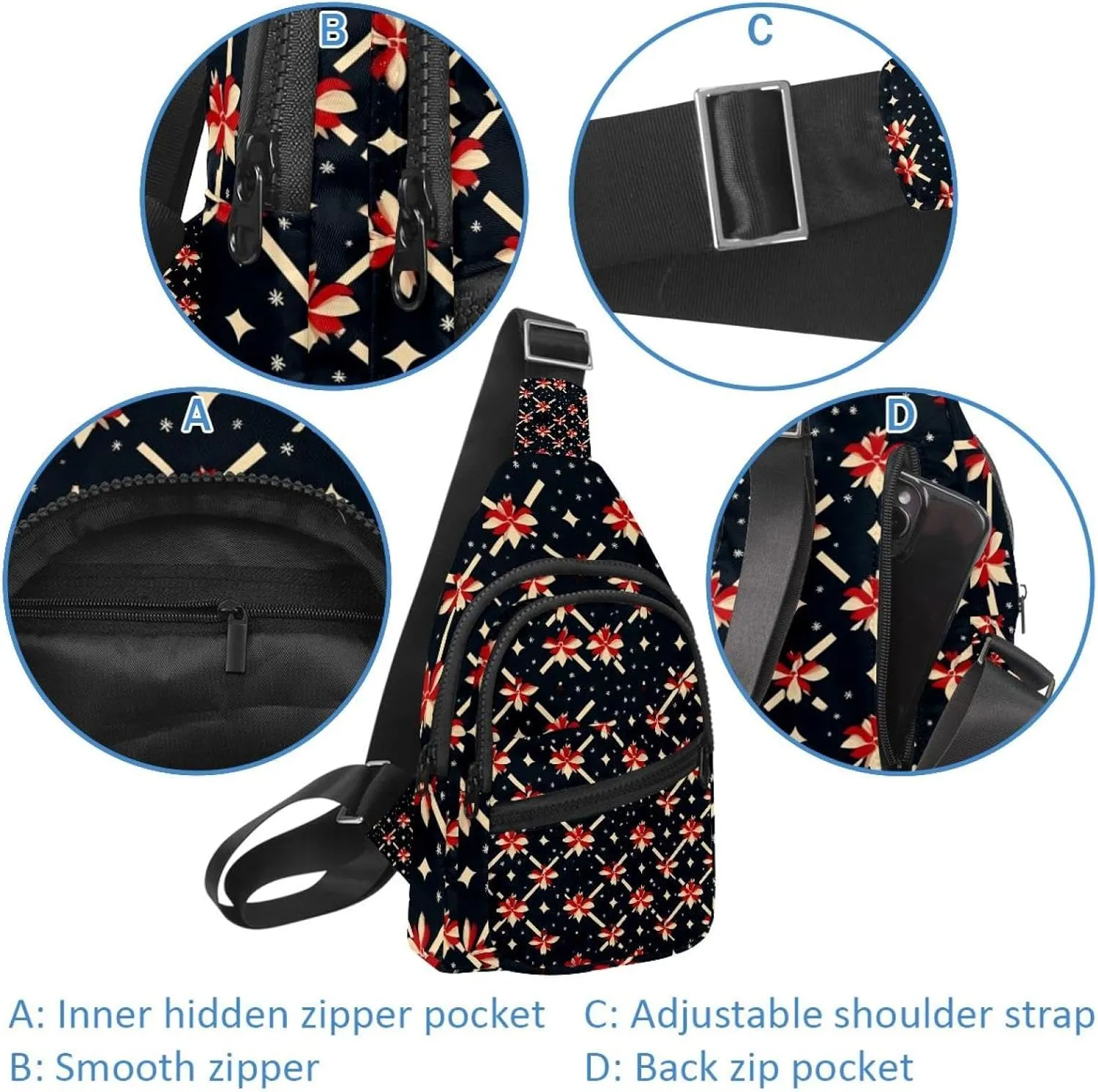 _cute chrisma (1) Crossbody Bag with Adjustable Shoulder Strap, Shoulder Bag for Men and Women Sling Backpack for Travel, Cycling, Work, Sport