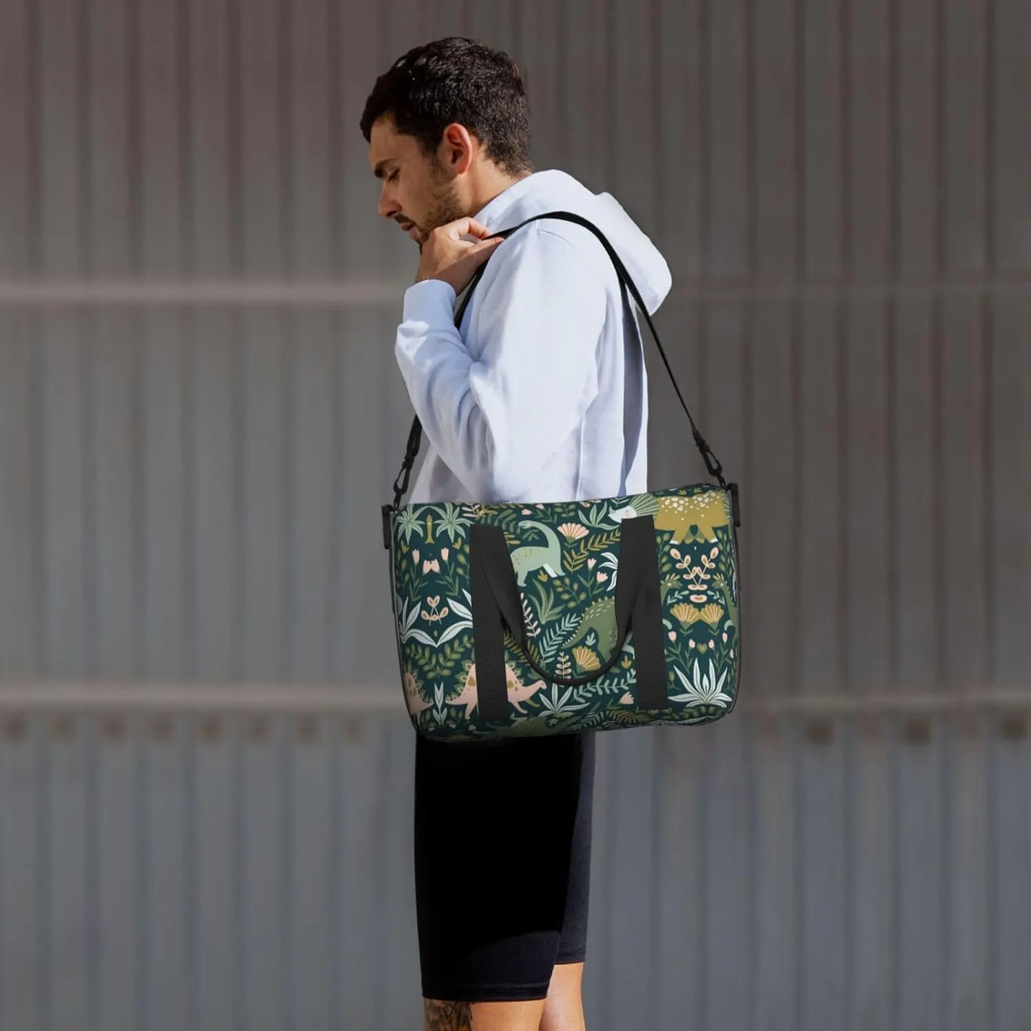 Cute Dinosaur Hand Travel Bag For Men Women,Stylish Handheld Crossbody Travel Bag For Business Leisure Trave