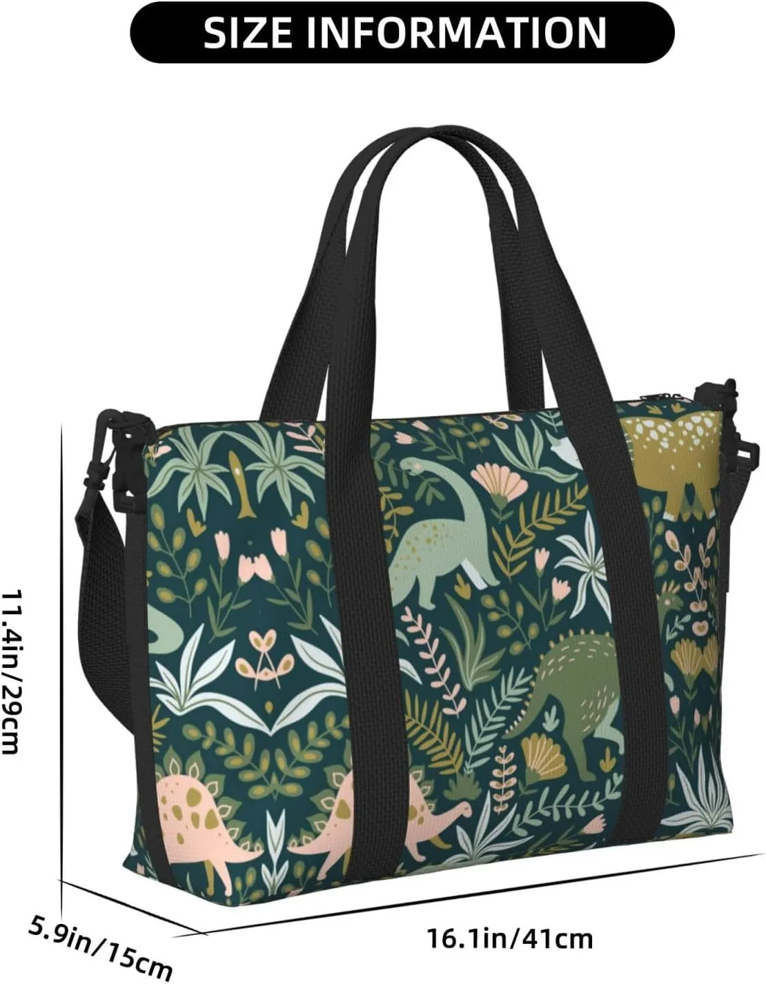 Cute Dinosaur Hand Travel Bag For Men Women,Stylish Handheld Crossbody Travel Bag For Business Leisure Trave