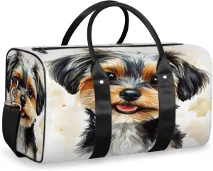 Cute Dog Duffle Bag for Travel, Overnight Weekend Gym Carry On Luggage Bag, Dog Travel Duffel Bag for Men Women