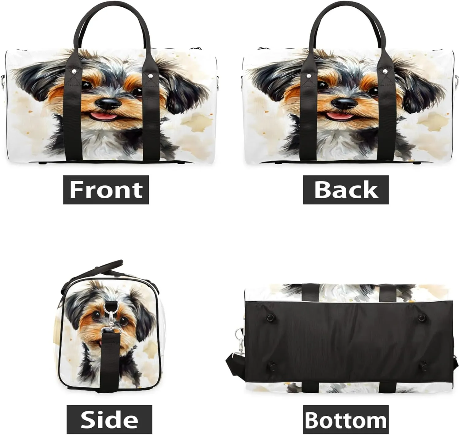 Cute Dog Duffle Bag for Travel, Overnight Weekend Gym Carry On Luggage Bag, Dog Travel Duffel Bag for Men Women