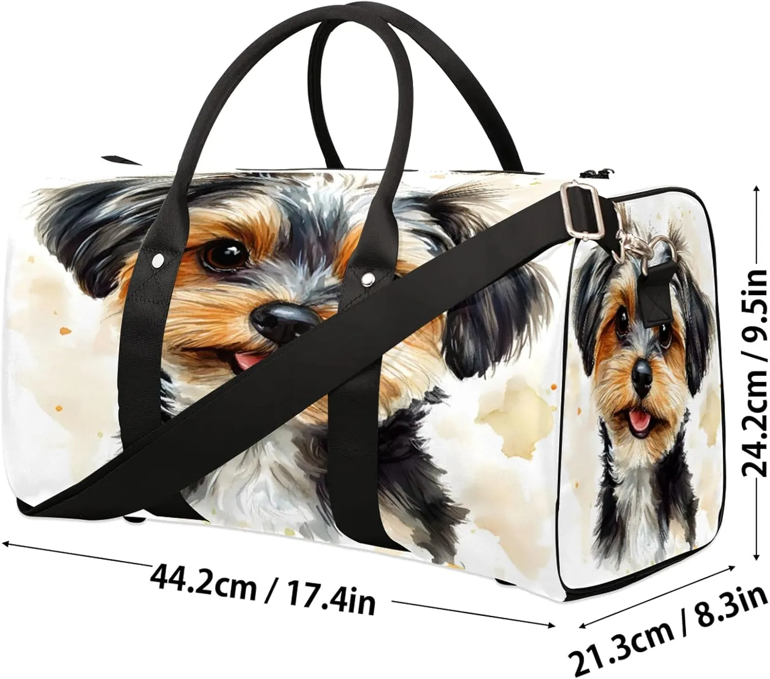 Cute Dog Duffle Bag for Travel, Overnight Weekend Gym Carry On Luggage Bag, Dog Travel Duffel Bag for Men Women
