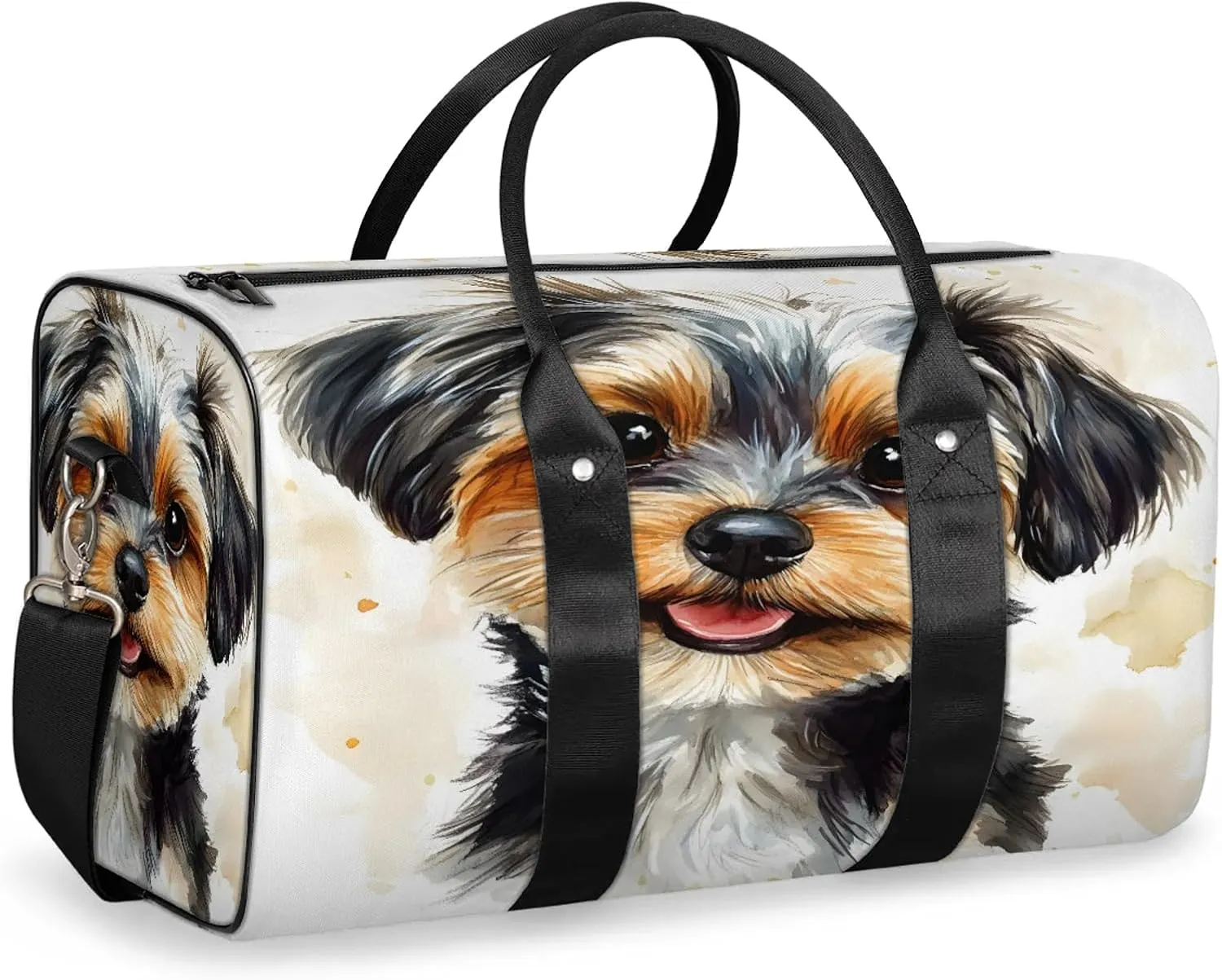 Cute Dog Duffle Bag for Travel, Overnight Weekend Gym Carry On Luggage Bag, Dog Travel Duffel Bag for Men Women