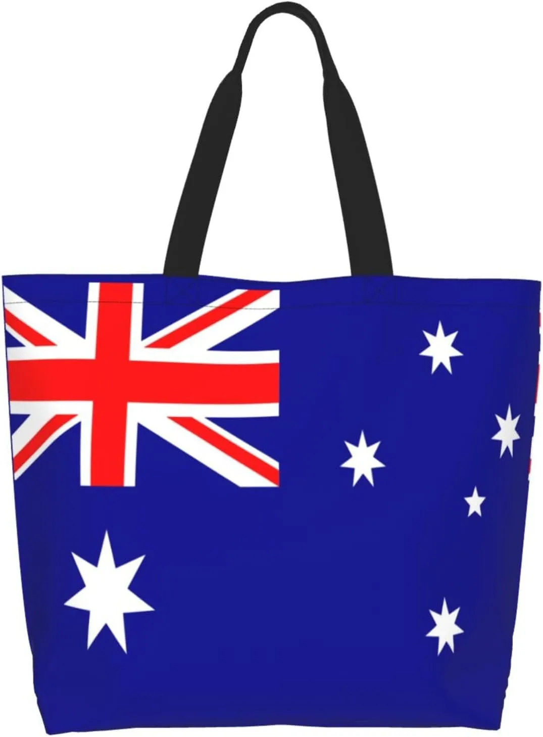 Cute Flag Tote Bag for Women Men Reusable Patriotic Beach Grocery Shopping Bag for Outdoor Gym Shopping