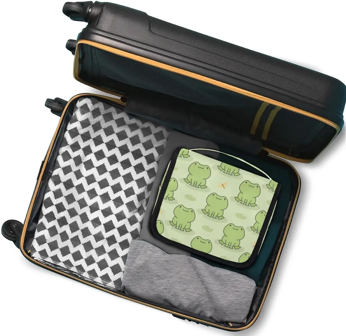 Cute Frog Hanging Toiletry Bag Waterproof Makeup Cosmetic Bag Travel Bag Organizer for Accessories Shampoo Full Sized Container Travel-Essentials Toiletry Bag